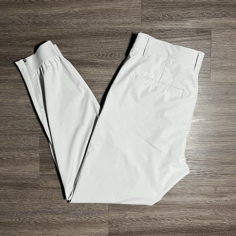 Macade Golf Four-Way Stretch Joggers Mens 32 Short 32x28 Light Grey Zip Cuff EUC